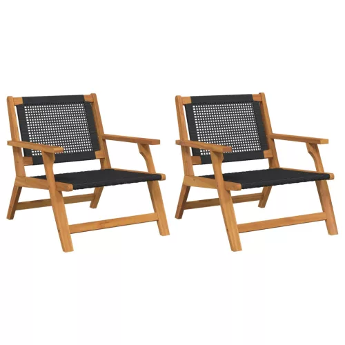 Kerti bútor 2 pcs Fekete 67 x 78 x 73 cm Tömör Akácfa