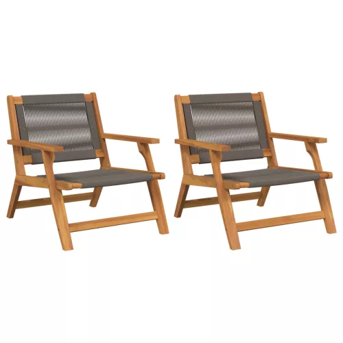  2 db Kerti szék Szürke 67x78x73 cm Tömör akácfából