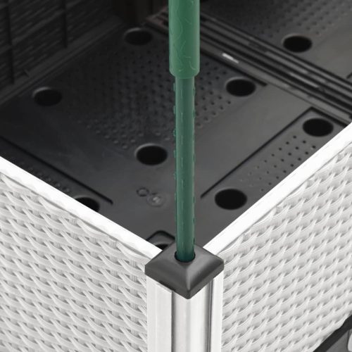  fehér polipropilén rácsos kerti ültetőláda 160 x 40 x 142,5 cm