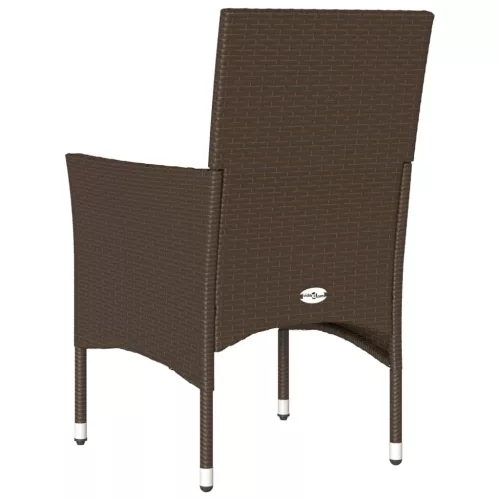  2 db barna polyrattan kerti szék párnával