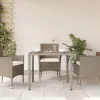  világosszürke polyrattan üveglapos kerti asztal 90 x 90 x 75 cm