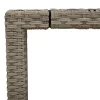  világosszürke polyrattan üveglapos kerti asztal 90 x 90 x 75 cm