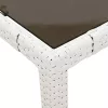  fehér polyrattan üveglapos kerti asztal 90 x 90 x 75 cm