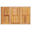  bézs polyrattan és akácfa kerti asztal 150 x 90 x 75 cm