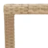  bézs polyrattan és akácfa kerti asztal 150 x 90 x 75 cm