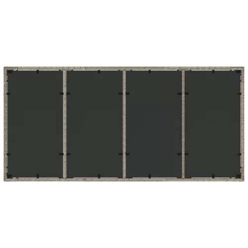  világosszürke polyrattan üveglapos kerti asztal 190x90x75 cm