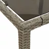  világosszürke polyrattan üveglapos kerti asztal 190x90x75 cm