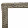  világosszürke polyrattan üveglapos kerti asztal 190x90x75 cm