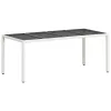  fehér polyrattan üveglapos kerti asztal 190 x 90 x 75 cm
