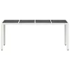  fehér polyrattan üveglapos kerti asztal 190 x 90 x 75 cm