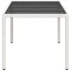  fehér polyrattan üveglapos kerti asztal 190 x 90 x 75 cm