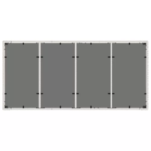  fehér polyrattan üveglapos kerti asztal 190 x 90 x 75 cm