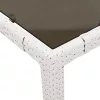  fehér polyrattan üveglapos kerti asztal 190 x 90 x 75 cm