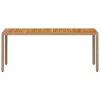  bézs polyrattan és akácfa kerti asztal 190 x 90 x 75 cm