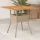  bézs polyrattan és akácfa kerti asztal 80 x 80 x 75 cm