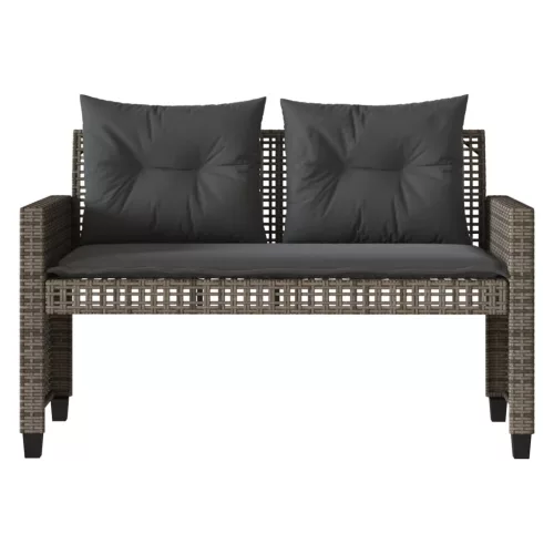  4 részes szürke polyrattan üveg kerti ülőgarnitúra párnákkal