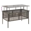  4 részes szürke polyrattan üveg kerti ülőgarnitúra párnákkal