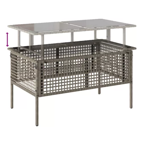  4 részes szürke polyrattan üveg kerti ülőgarnitúra párnákkal