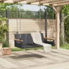  fekete polyrattan hintapad 109 x 62 x 40 cm