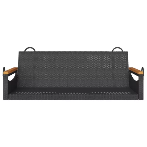  fekete polyrattan hintapad 109 x 62 x 40 cm
