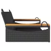  fekete polyrattan hintapad 109 x 62 x 40 cm