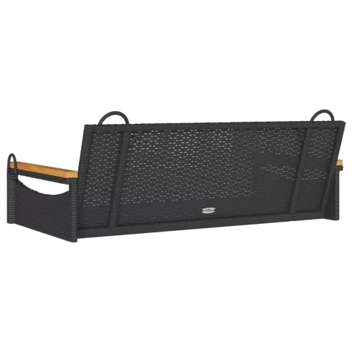  fekete polyrattan hintapad 109 x 62 x 40 cm