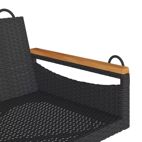  fekete polyrattan hintapad 109 x 62 x 40 cm