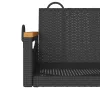  fekete polyrattan hintapad 109 x 62 x 40 cm