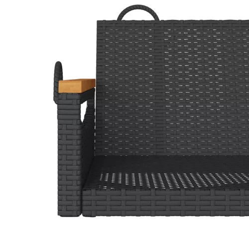  fekete polyrattan hintapad 109 x 62 x 40 cm
