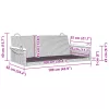  fekete polyrattan hintapad 109 x 62 x 40 cm