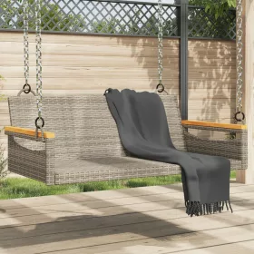  szürke polyrattan hintapad 109 x 62 x 40 cm