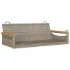  szürke polyrattan hintapad 109 x 62 x 40 cm