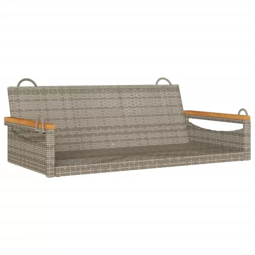  szürke polyrattan hintapad 109 x 62 x 40 cm