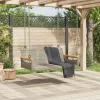  szürke polyrattan hintapad 109 x 62 x 40 cm