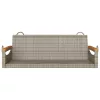  szürke polyrattan hintapad 109 x 62 x 40 cm