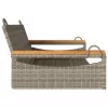  szürke polyrattan hintapad 109 x 62 x 40 cm