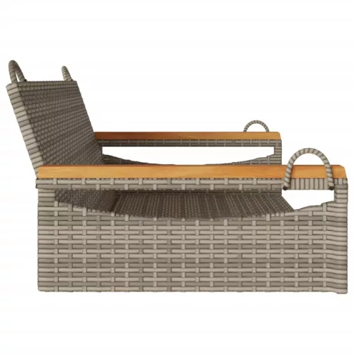  szürke polyrattan hintapad 109 x 62 x 40 cm