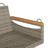  szürke polyrattan hintapad 109 x 62 x 40 cm