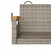  szürke polyrattan hintapad 109 x 62 x 40 cm