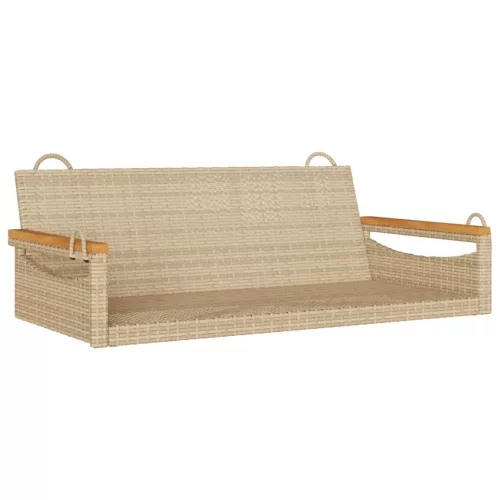  bézs polyrattan hintapad 109 x 62 x 40 cm