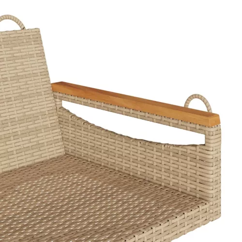  bézs polyrattan hintapad 109 x 62 x 40 cm