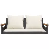  fekete polyrattan hintapad párnákkal 109 x 62 x 40 cm