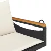  fekete polyrattan hintapad párnákkal 109 x 62 x 40 cm