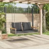  szürke polyrattan hintapad párnákkal 109 x 62 x 40 cm