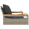  szürke polyrattan hintapad párnákkal 109 x 62 x 40 cm