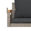  szürke polyrattan hintapad párnákkal 109 x 62 x 40 cm