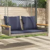  szürke polyrattan hintapad párnákkal 109 x 62 x 40 cm
