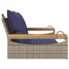  szürke polyrattan hintapad párnákkal 109 x 62 x 40 cm