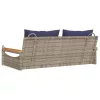  szürke polyrattan hintapad párnákkal 109 x 62 x 40 cm