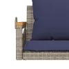  szürke polyrattan hintapad párnákkal 109 x 62 x 40 cm